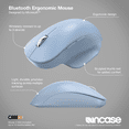 thumbnail image 6 of Incase Bluetooth Ergonomic Mouse – Designed by Microsoft – Two Programmable Buttons, Easy to Grip Thumb Rest, Precision Tracking, Connects 3 Devices, 15 Month Battery Life, PCs/Laptops - Pastel Blue, 6 of 7