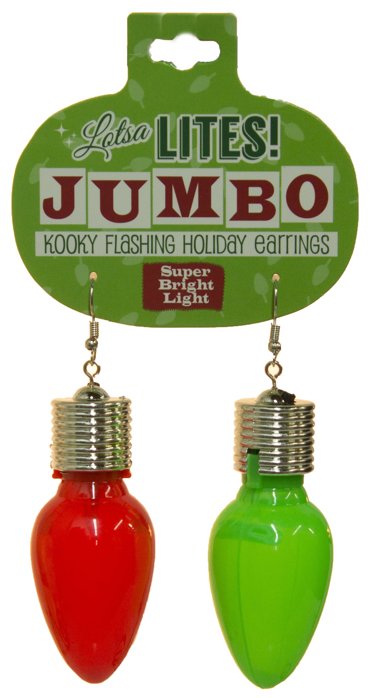 flashing light christmas earrings