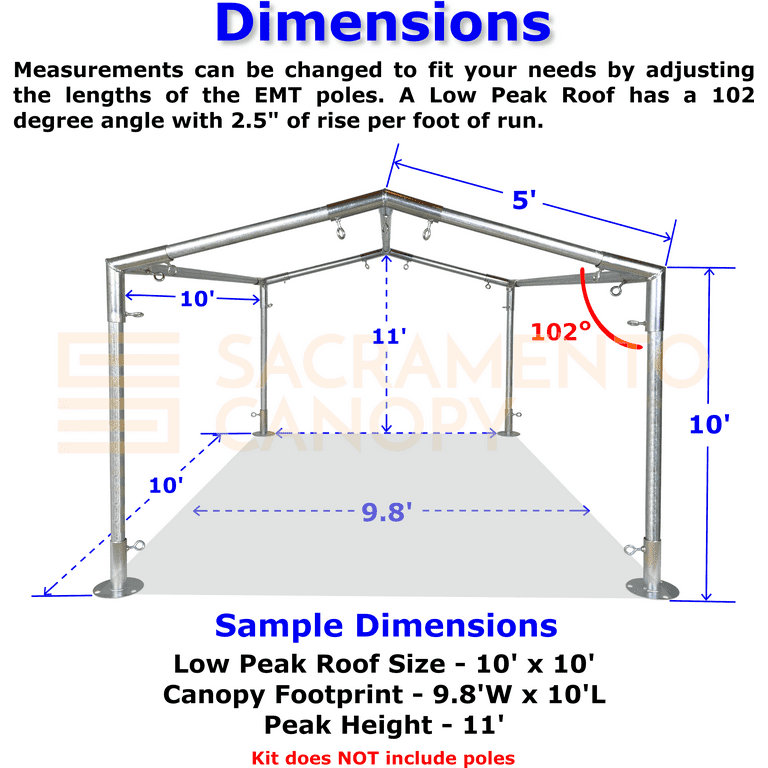 Carport top canopy frame