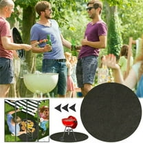 TOPRenddon 27” Round Fireproof Grill Mat for Outdoor BBQ – Heat-Resistant, Non-Slip Deck Protector Mat for Wood, Concrete & Composite Patios