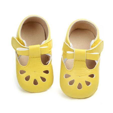 

Cathalem Boys Shoes Size 1 Baby Toddler -Slip Crib Prewalker Fashion Soft Shoes Pierced Casual Baby Walking Shoes Girls Yellow 6