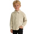thumbnail image 2 of TIREOW Girls and Boys Corduroy Shirts Jackets Collared Button Front Solid Color Shirts Spring Autumn Casual Shirts Coat, 2 of 7