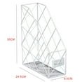 thumbnail image 2 of ziyahi File Storage Shelf Iron Grid Book Organizer Paper Magazine Documents Desktop white, 2 of 6