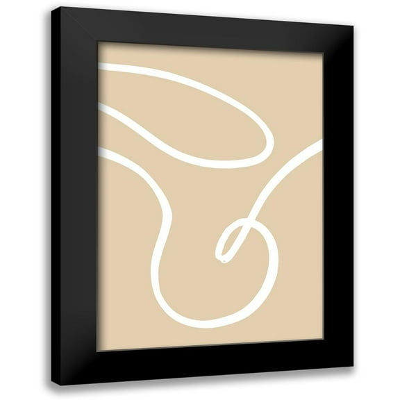 Artographie Studio 11x14 Black Modern Framed Museum Art Print Titled - Beige Lines 02