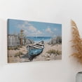 thumbnail image 6 of Soscooter Boat Canvas Wall Art Nautical Art Wall Decor for Living Room, Blue Teal Bedroom Picture Textured Beach Painting Framed Artwork Dining Room Home Office Kitchen,16x12 inches, 6 of 8