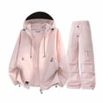 thumbnail image 2 of Maqroz Y2K Clothing Two Piece Sets Long Sleeve Hooded Zip Up Windbreaker Jacket Baggy Parachute Cargo Pants Multi Pockets Casual Streetwear Matching Outfits, 2 of 5