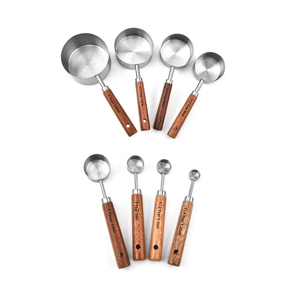8Pcs Small Cup Measuring Scoops Coffee Spoon Grade Stainless Steels Tablespoon for Coffee, Teas, Sugar, Flour