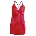 thumbnail image 4 of de mujer Lencería erótica camisón seda ropa de dormir conjunto de espalda en T - XL rojo, 4 of 8
