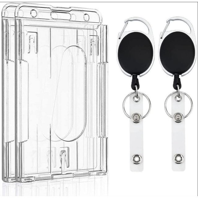 Estuche rígido transparente para PC con ranura para el pulgar para 2 tarjetas verticales