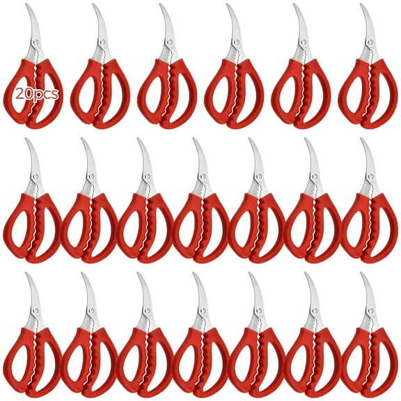 20 PCS Kitchen Seafood Scissors for Crab, Seafood Scissors Multifunctional Stainless Steel Shears Crab Leg Crackers, Fish Crab Shrimp Lobster Scissors for Kitchen Seafood Tools