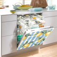 thumbnail image 2 of Yayeee Magnetic Dishwasher Cover for The Front Decoration Home Kitchen Machine Sticker Protector, Retro Lemon Leaves, 2 of 6