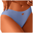 thumbnail image 2 of Fulorrnie Women's Low Rise Stretch Panties Breathable Underwear Briefs Heart Cutout Comfort Waistband No Slip Leg Openings, Blue, L, 2 of 8
