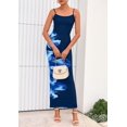 thumbnail image 3 of Vestido PRETTYGARDEN Floral Azul Marino Maxi con Tirantes Finos XXL, 3 of 8