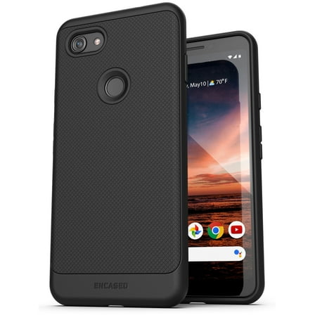 Encased Pixel 3a Case (Thin Armor) Slim Fit Flexible Grip Cover for Google Pixel 3a Phone - Black