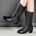 thumbnail image 4 of Round Retro Boots Toe Side Lowheel Short Zipper British Shoes Women's Women's Boots, 4 of 5
