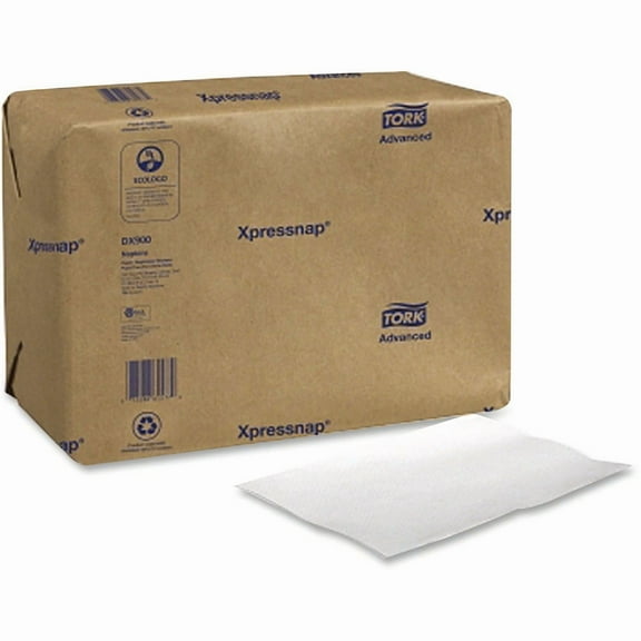 Tork Xpressnap Interfold Dispenser Napkins, 1-Ply, Bag-Pack, 13 x 8.5", White, 6000/Carton -TRKDX900
