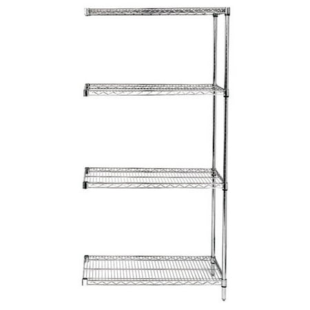 24 Deep X Wide 63 High 4 Tier Chrome Add On Shelving Unit 24 Deep X Wide 63 High 4 Tier Chrome Add On Shelving Unit Com