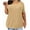 Khaki, variant on Fmbrln Womens Plus Size Summer Short Sleeve Tops Casual V Neck Solid Color T-shirts Vacation Beach Comfy Tees Khaki XL