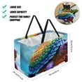 thumbnail image 2 of Turtle Portable Reusable Collapsible Bucket Picnic Basket Grocery Baskets Storage Bag Large Capacity Oxford Cloth Foldable Bucket, 2 of 7