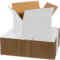 UCANPACK White Shipping Boxes Medium 10 x 10 x 5" - 25 Pack Corrugated Shipping Boxes for Small Business Packaging Boxes - Made in USA Corrugated Shipping Boxes