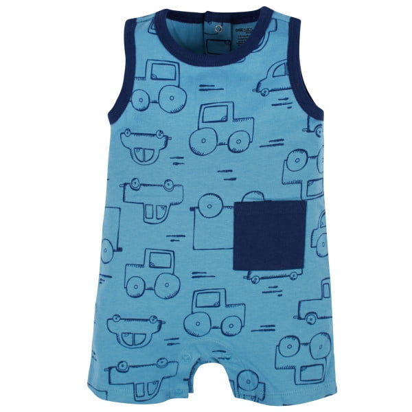 Onesies Brand Baby Boy Short Sleeve and Sleeveless Rompers, 3-Pack, Sizes 0/3 Months - 24 Months