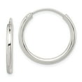 thumbnail image 1 of 925 Sterling Silver 2mm Hoop Earrings; for Adults and Teens; for Women and Men, 1 of 3