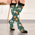 thumbnail image 5 of FORMRS Womens Knee High Socks Casual Long Thick Travel Daily Wear, 1 Pair, Floral Orange Pattern, 5 of 6