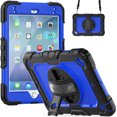 thumbnail image 2 of Case for iPad Mini 5 2019/Mini 4 2015 (5th/4th Generation 7.9 inch) with Screen Protector, 360 Degree Rotating Kickstand Hand Strap Shockproof Cover with Shoulder Strap, Dark Blue PC, 2 of 7