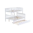thumbnail image 6 of Harper & Bright Designs Detachable Bunk Bed Twin Over Full with Trundle, Wood Bunk Bed with Ladder and Guardrail, Separate into 2 Beds, White, 6 of 10