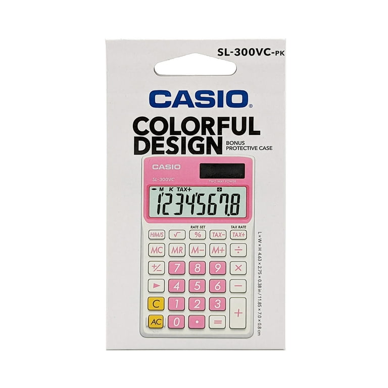 Casio 8-Digit Display Solar Wallet Calculator, Pink - Walmart.com