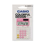 Casio 8-Digit Display Solar Wallet Calculator, Pink