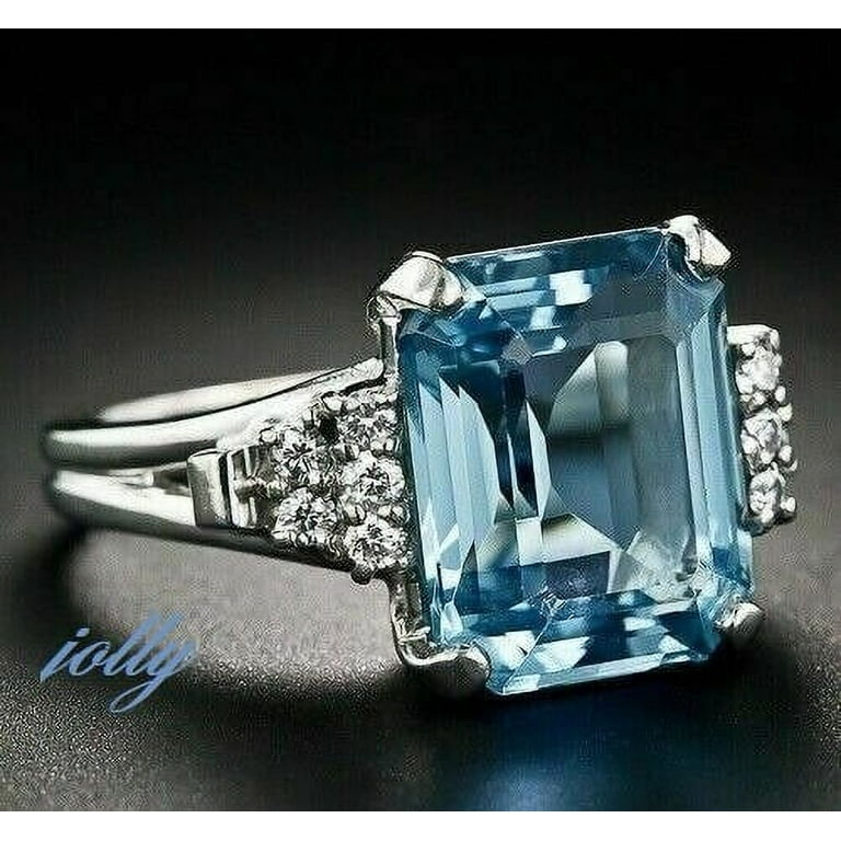 Buy ADREAML Women's Jewelry Platinum Circular Bead Cross Heart Blue  Gemstone Wedding Ring Online at desertcartJamaica