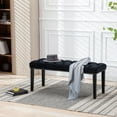 thumbnail image 3 of Jopath Upholstered Tufted Bench Ottoman , Velvet Dining Bench Bedroom Bench Footrest Stool Accent Bench for Entryway Dining Room Living Room, Black, 3 of 6