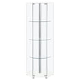 thumbnail image 3 of Zahavah 4-shelf Hexagonal Clear Glass Curio Cabinet White, 3 of 8