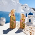 thumbnail image 3 of Whimsical Easter Wooden Owl And Bunny Desk Ornament For Home And Shows Resin Craft Decorations In Style 2PCS, 3 of 3