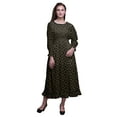 thumbnail image 1 of Bimba Robe Maxi à Fleurs pour Femmes Manches Évêque Col Rond à Volants Taille Smockée-Moyenne, 1 of 5