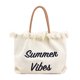 thumbnail image 1 of Bolsa de lona bordados letras mujeres clase compras borla de hombro Tmvgtek Para Estrenar, 1 of 8
