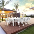 thumbnail image 2 of Luxury Commercial Living 11-Piece White Patio Dining Set with Extension Table and Arm Chairs 118", 2 of 6