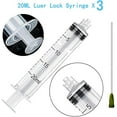 thumbnail image 2 of 3 Pack 20ml Industrial Plastic Syringes with Blunt Luer Lock Needle 4 Inch for Scientific Labs, Glue Application, Measuring, Refilling and Transfering Liquids$$Office, 2 of 6