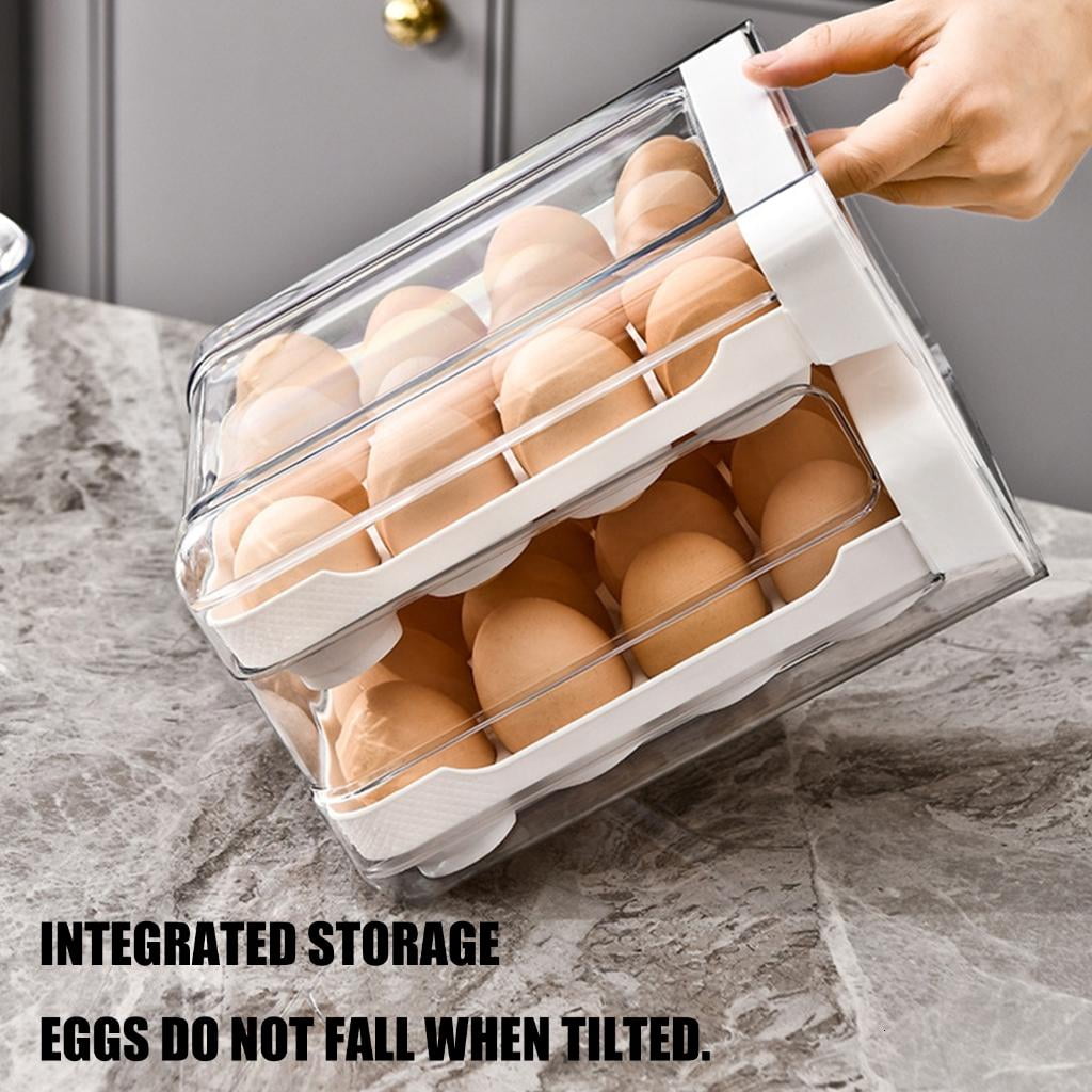 HannLk Eggs Holder for Refrigerator Drawer Eggs Container for Fridge Eggs Organizer