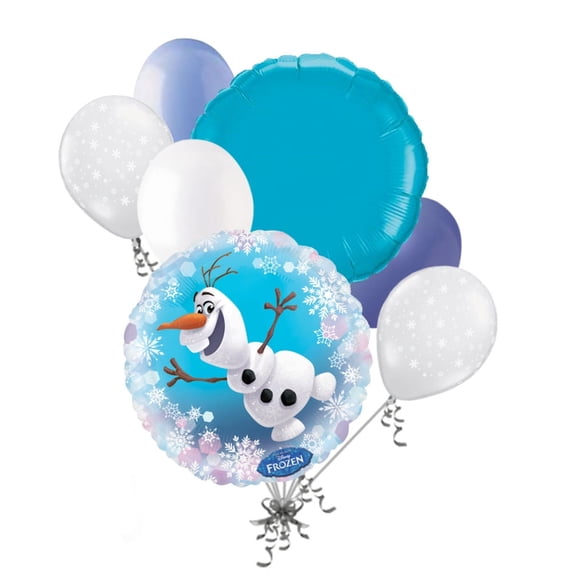 7 pc Frozen Olaf Balloon Bouquet Party Decoration Happy Birthday Snow Snowman