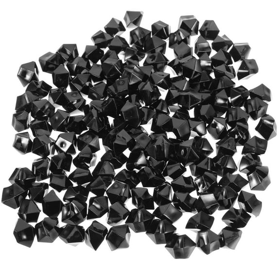 CRAFTHROU Ornamental Pebbles 1Set Black Acrylic Gravels Adornment for Landscape Gardening 0.47X0.47X0.47In