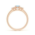 thumbnail image 2 of ANGARA Natural Solitaire Oval Aquamarine and Diamond Promise Ring in 14K Rose Gold for Women (Size-7x5mm) | March Birthstone, Birthday, Anniversary, Jewelry Gift for Women | Natural Aquamarine Ring, 2 of 10