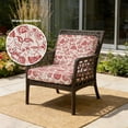 thumbnail image 2 of Outdoor Patio Cushion Covers 4 Pack Red Pastoral Flowers Patio Chair Cushion Covers with Ties and Zipper Farmhouse Floral Waterproof Outdoor Seat Cushion Covers for Patio Furniture 24"x24", 2 of 9