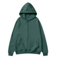 thumbnail image 4 of Mohiass Zip Up Hoodie Casual Cute Oversized Drawstring Womens Hoodie Y2k Fall Winter Long Sleeve Solid Fashion Zipper with Pockets Dark Green M, 4 of 5