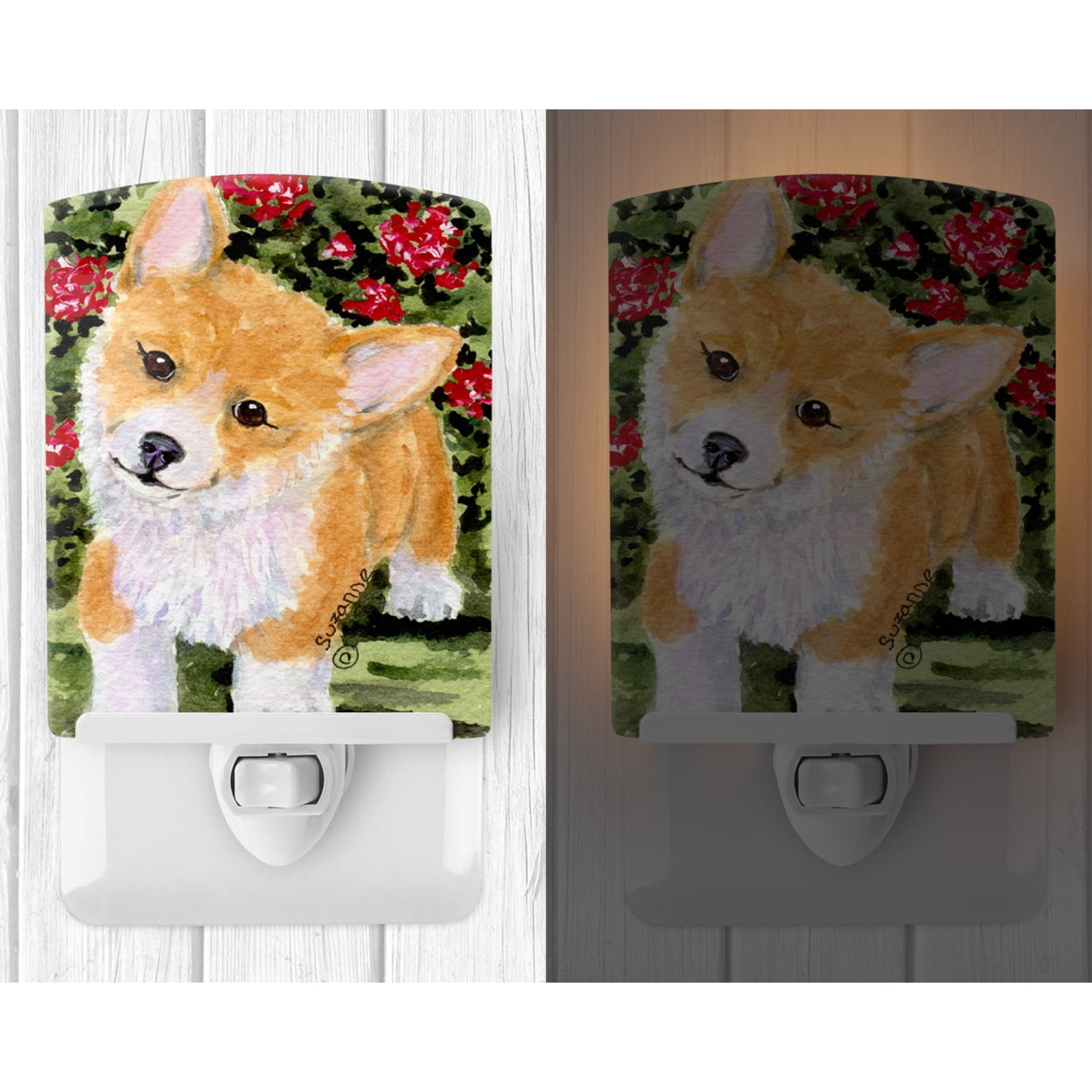 Caroline's Treasures SS8823CNL Corgi Ceramic Night Light, 6x4x3", multicolor