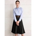 thumbnail image 6 of Women'S High Waist A-Line Skirt Flared Midi Skirt Vinage Skirt with Belt Black XL, 6 of 7