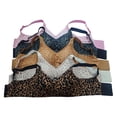 thumbnail image 3 of Comfort Unlined Leisure Bra for Home and Casual Wear with Printed design Seamless Push Up Support Adjustable Straps No Wire Leopard Pattern for All Seasons, 3 of 4