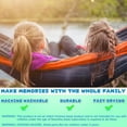 thumbnail image 3 of SZHLUX Hamaca para niños – Equipo de camping para niños, accesorios de camping con 2 correas para árboles y mosquetones para uso interior/exterior, azul zafiro y verde hierba, 3 of 5