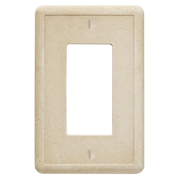 Questech Decor Single Rocker Light Switch Cover, Tumbled Texture, Travertine